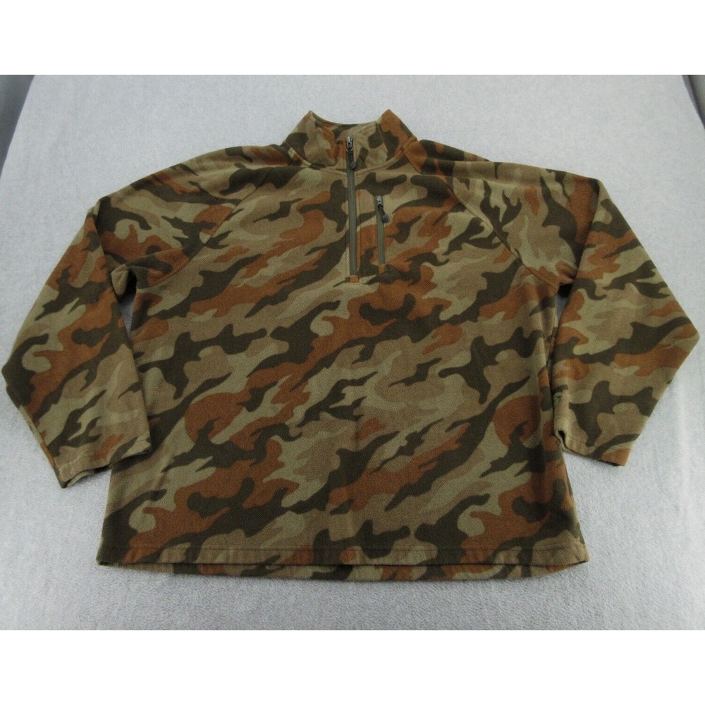 Starter Mens Pullover Regular Camo Fleece Quarter Zip Chest Pocket XL